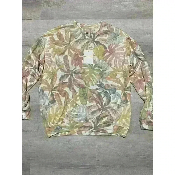 Show Me Your Mumu Palmer Sweatshirt Tropical Palm Monstera Knit Small. sku068 - Picture 6 of 9